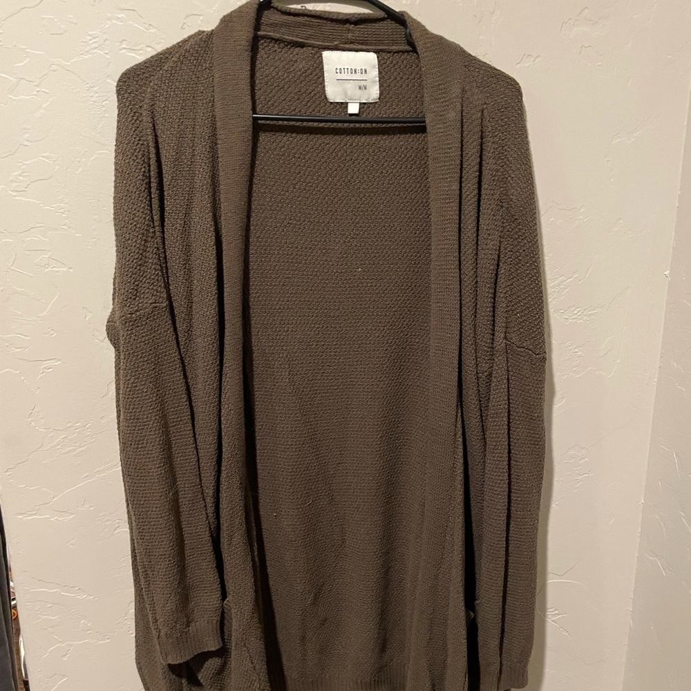 Gray-Green Cotton On Cardigan